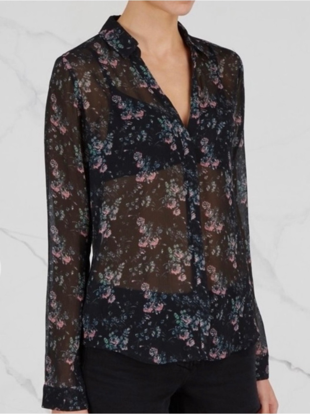 Paige Everleigh Floral Silk Blouse
